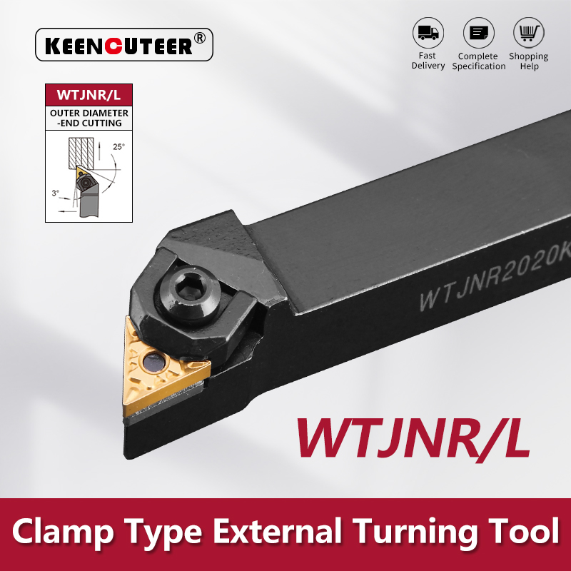 WTJNR1616 WTJNR2020 WTJNR2525 WTJNR3232 Utensile per tornitura esterna WTJNR WTJNL Supporto per tornio Utensile da taglio CNC Barra falciante
