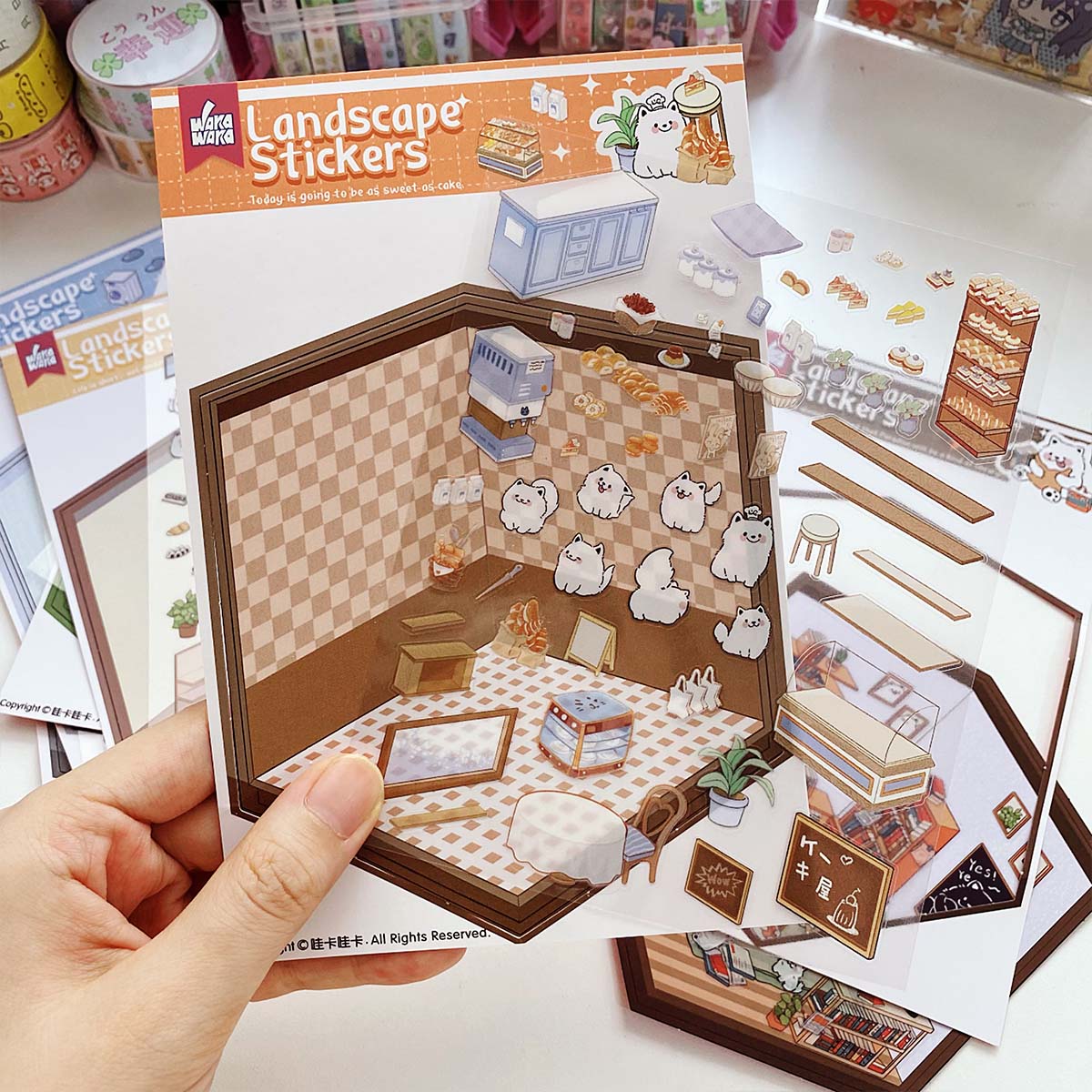 Kawaii 3D maison décalcomanies autocollants pour Scrapbooking papeterie autocollant mignon chiot scène autocollants bricolage artisanat d'art Album