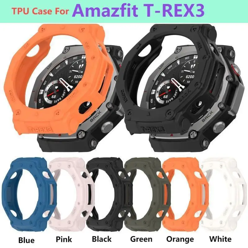 Funda protectora de TPU para Amazfit t-rex 3, funda para correa de reloj inteligente, parachoques de silicona suave, accesorios protectores Huami Trex3