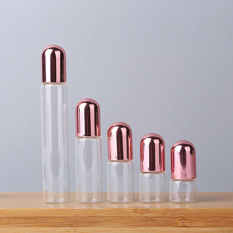 Essential Oil Roller Bottles10ml/5ml/3/2ml/1ml With Metal Roller Ball For Fragrance Travel Refillable Glass Empty Perfume Bottle