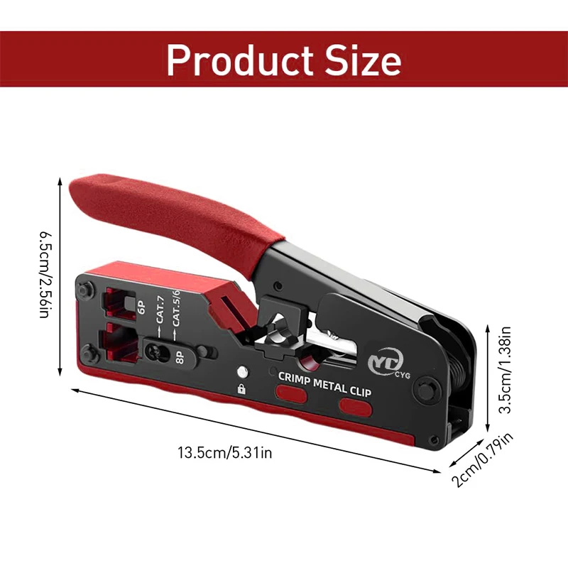 Rj45 Rj12 Rj11 Проходной обжимной клещи Cat7 Cat6 Cat6A Cat5 Cat5e Инструмент для зачистки обжима с разъемами Ethernet 8P/6P