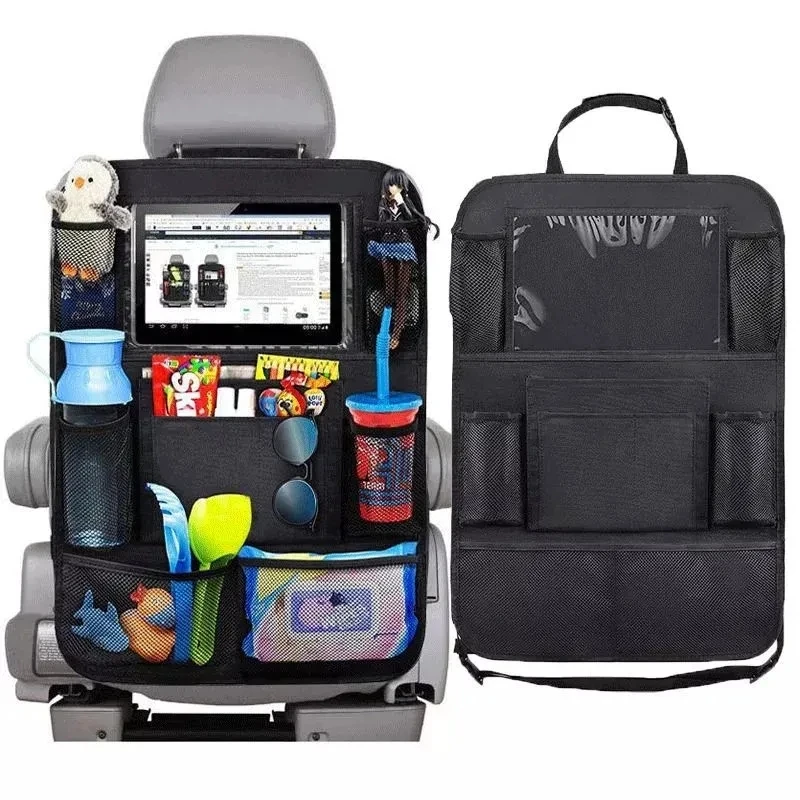 Organizador do banco traseiro do carro com tela sensível ao toque tablet titular bolsos de armazenamento automático capa protetores traseiros do assento de carro acessórios do carro