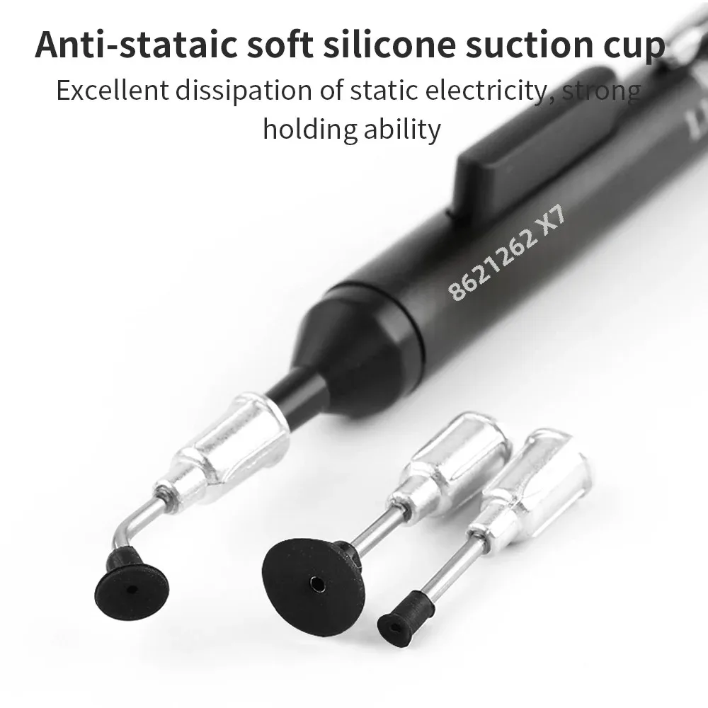 LUXIANZI Hút Chân Không Hút Bút Bộ 3 Hút IC SMD Nhíp Lấy Dụng Cụ Tẩy Hút Bơm Hàn Hút Thiếc Loại Hút bút