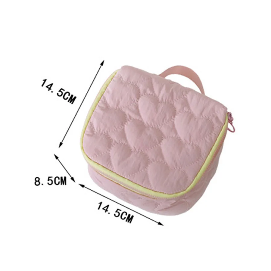 Koreanische Version Nette Liebe Make-Up Tasche Große Kapazität Tragbare Reise Handtasche Kulturbeutel