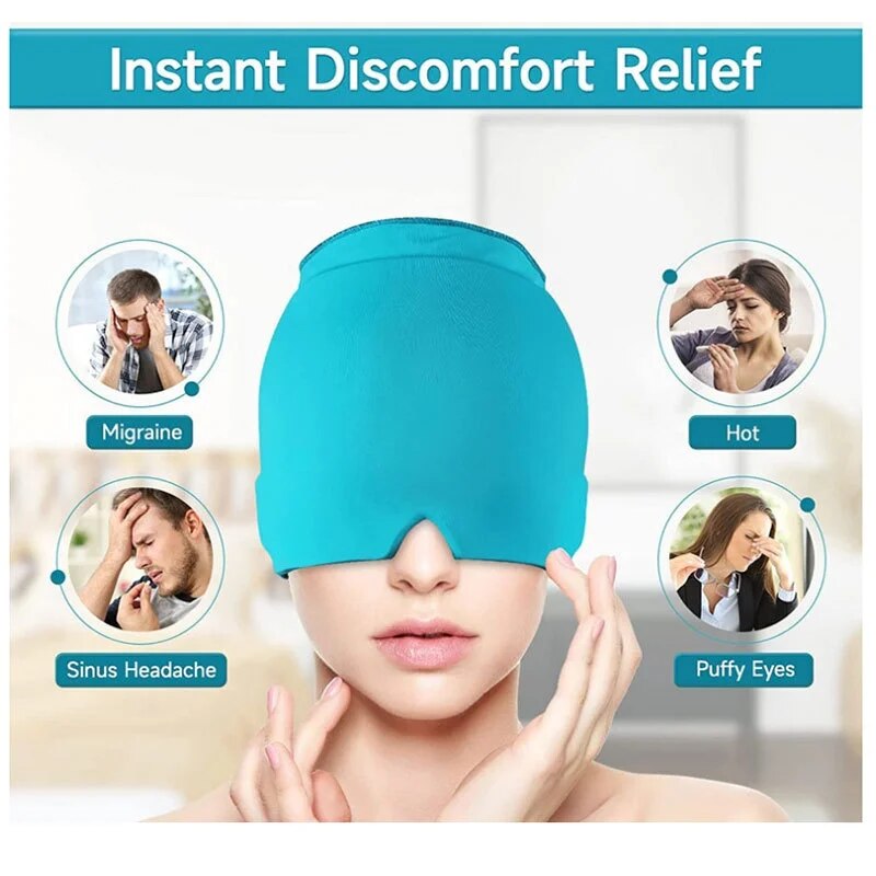 Couvre-chef en soulagement de la Migraine, capuchon de glace en Gel, couvre-chef monocouche, Pack de glace, capuche de compression extensible