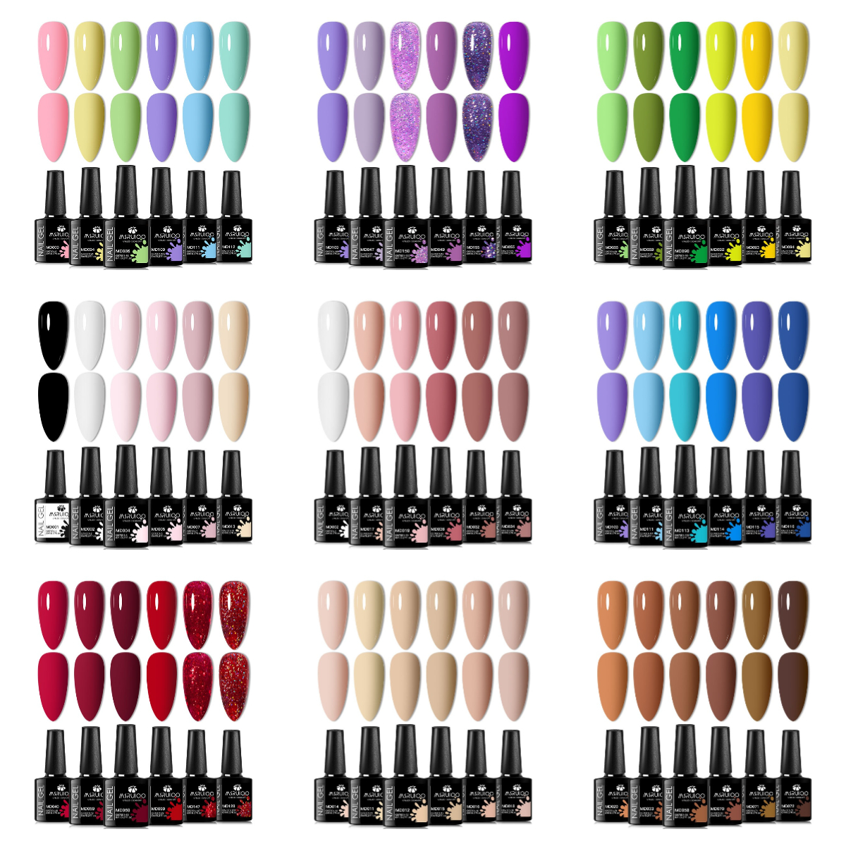 Semi permanente UV Gel unha polonês Kit, Mergulhe Off Gel polonês Set, Nude Rosa Vermelho Glitter, All-Season, 6 pcs