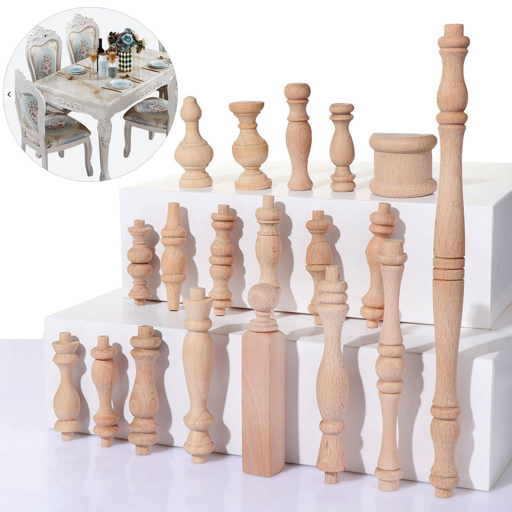 Резные ножки из массива дерева в европейском стиле для мебели, 4 шт.