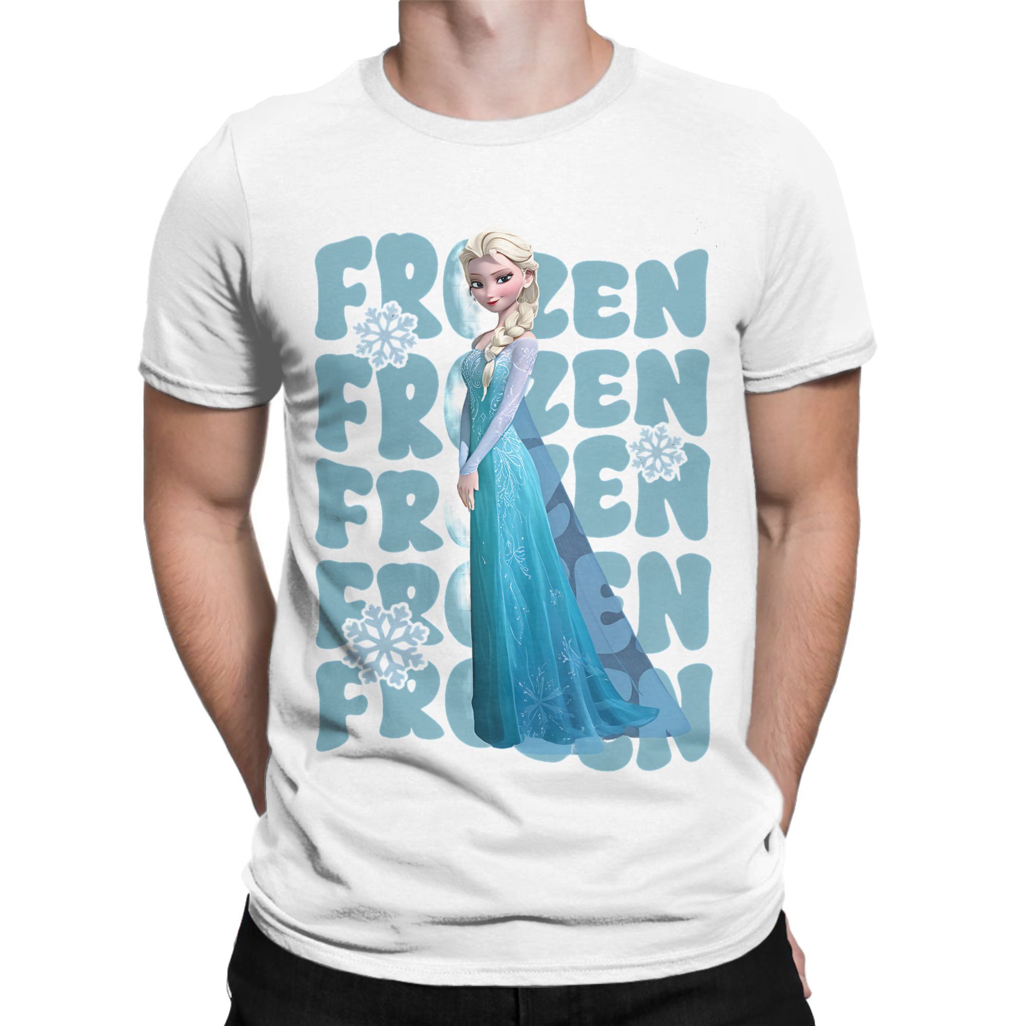 Kaus Putri Elsa Frozen Anna Kaus Antik Katun 100% Pria Wanita Kaus Leher Bulat Pakaian Lengan Pendek Keluaran Baru