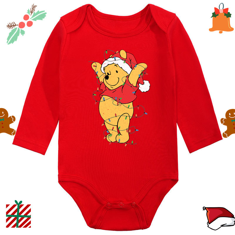 Прекрасный детский рождественский костюм с принтом рождественского пуха, одежда для маленьких девочек, боди, одежда для новорожденных мальчиков на Новый год
