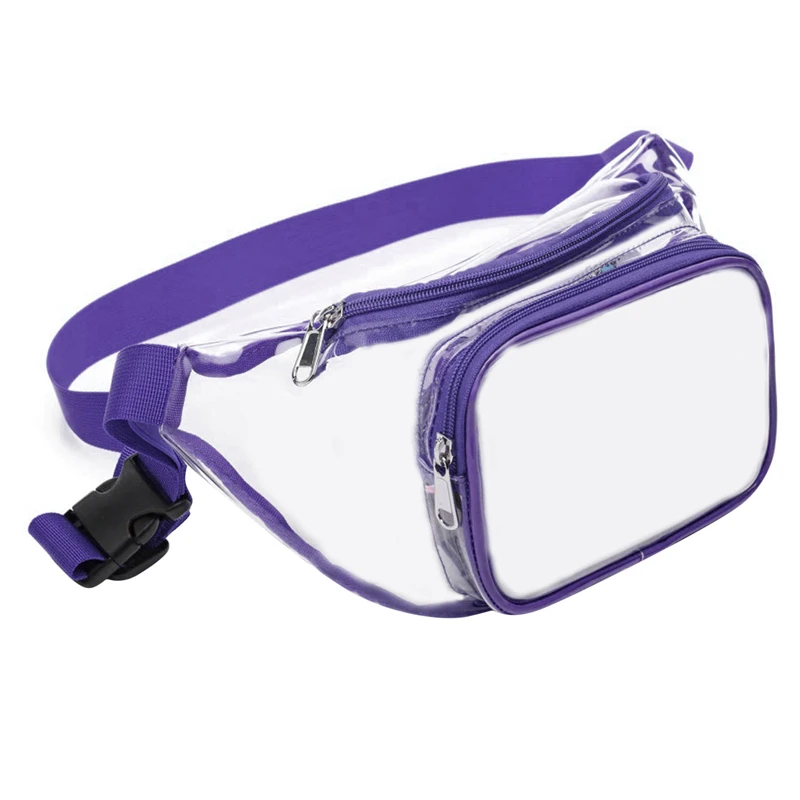 Marsupio da donna in PVC Marsupio Marsupio per anca Borsa da petto trasparente trasparente Borsa da viaggio da spiaggia Borsa da corsa con cerniera per anca a banana