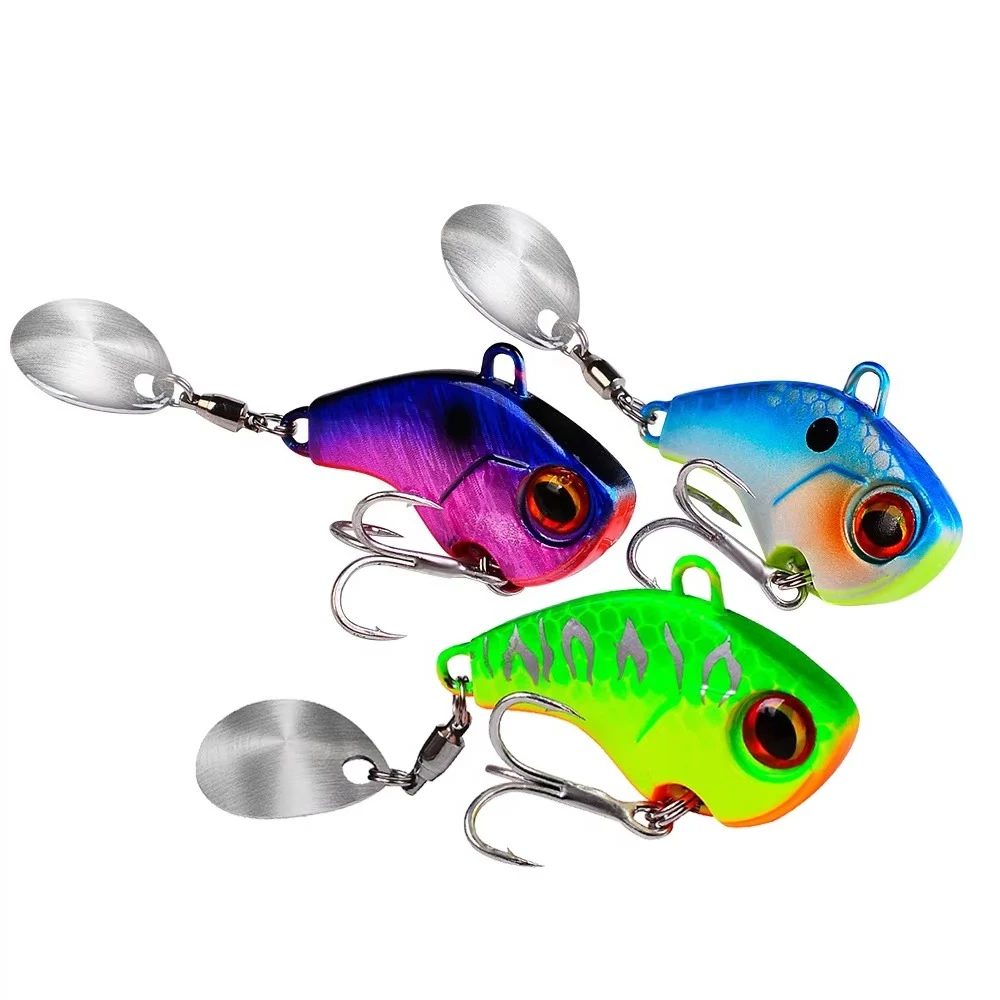 Señuelos de pesca oscilantes giratorios de Metal Vib cebo vibratorio pesca de invierno 6g 15g 28g cebos duros artificiales Spinner señuelo cuchara