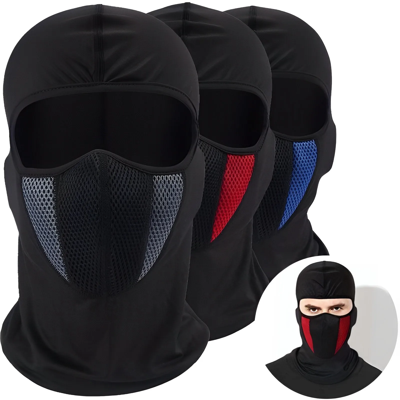 Pasamontañas transpirable para motocicleta, máscaras faciales completas, gorro, casco de motocicleta para Motocross, casco para Moto, capucha para el cuello y la cara, máscara para Moto