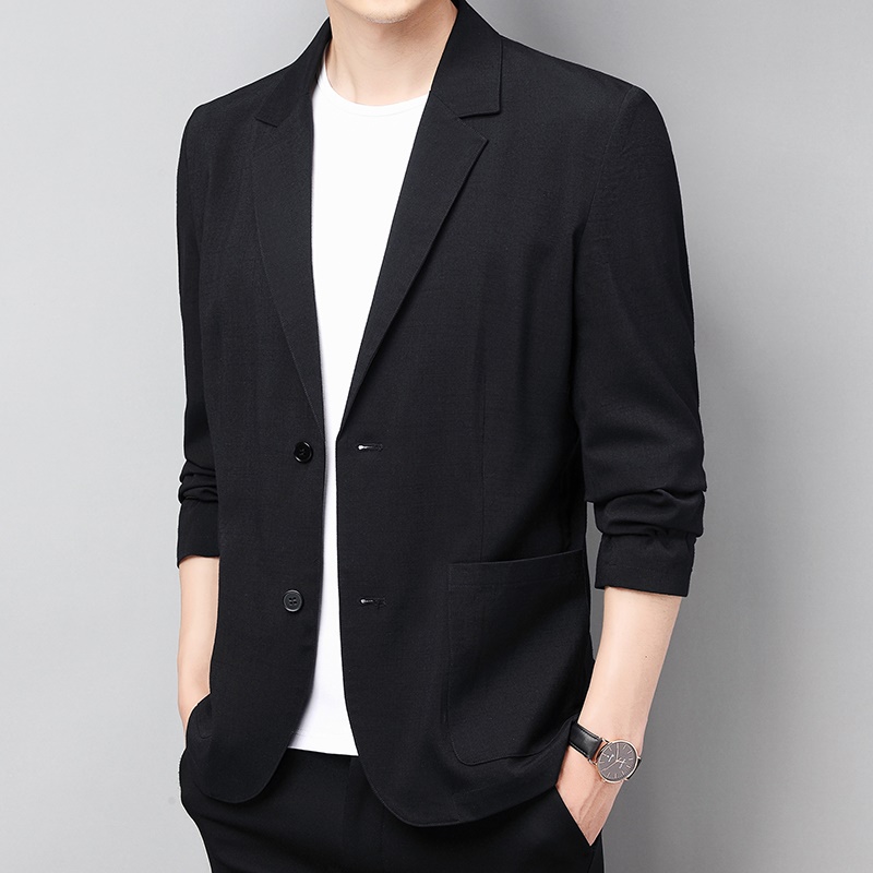 Jaqueta Casual Masculina de Aodão e Linho Fina de Verão, Ajuste Solto, Manga Longa, Top de Negócios e Lazer, Proteção Solar...