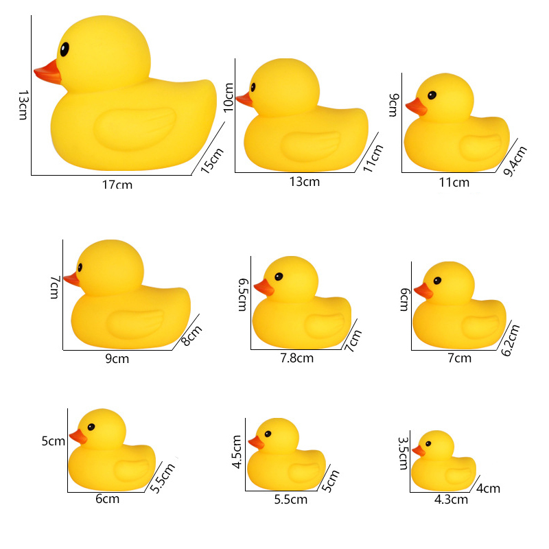 Juguetes de baño para bebé, pato grande de goma, amarillo, Kawaii, Flotador para apretar