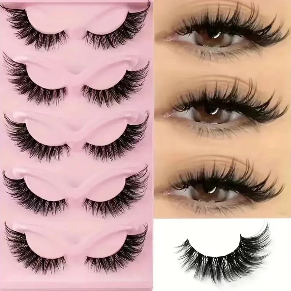 5 pares de pestañas postizas de volumen espectacular, pestañas largas y gruesas para puesta en escena, fiesta, Cosplay, maquillaje de Halloween