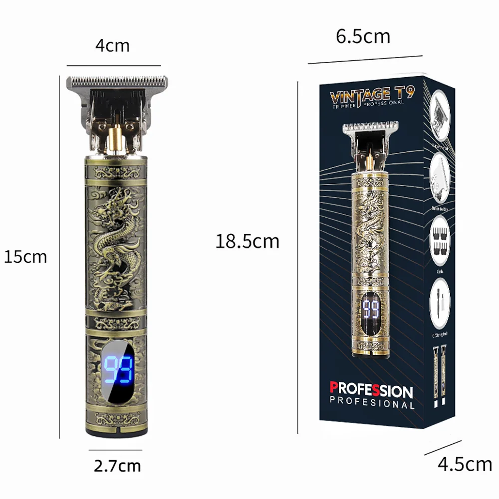 디스플레이 lcd t9 전기 머리핀 기계 0mm 면도기 머리핀 가전 여행 미용사 남성 수리공 면도기