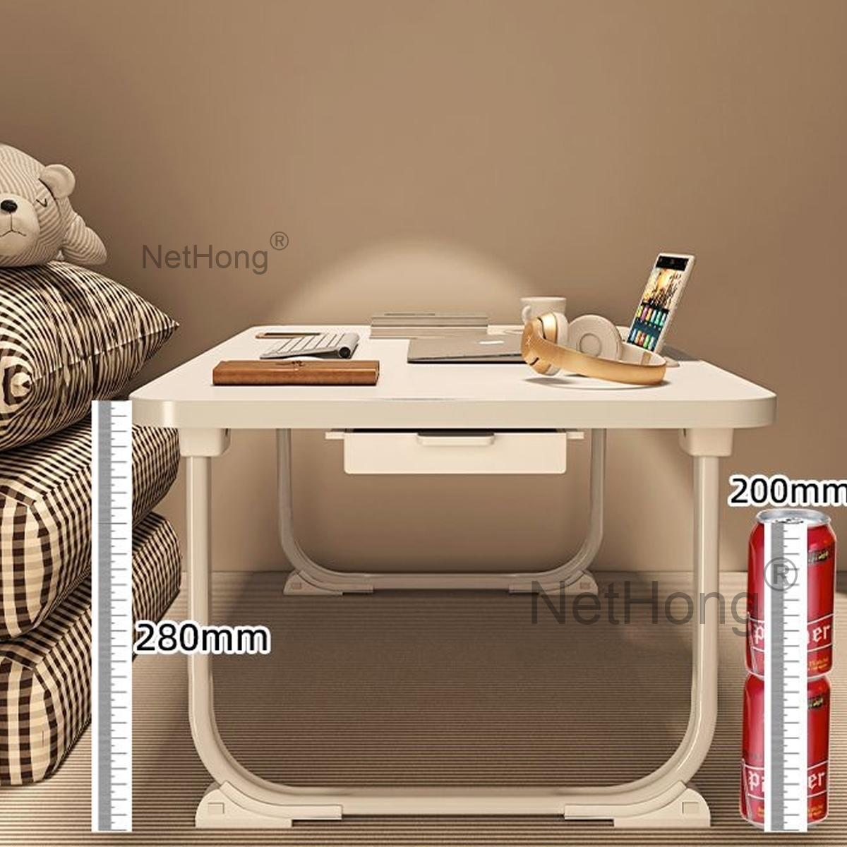 Folding Laptop Desk for Bed Tray Table Desk Bed Sofa Laptop Portable Lap Desk With tablet slot and cup holder Table support