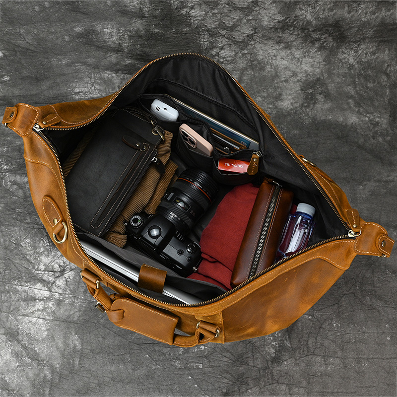 Luufan Crazy Horse Echtes Leder Männer Reisetasche Echt Leder Reise Seesack Vintage Große Wochenende Tasche Männlichen Luuage Handtasche Duffle