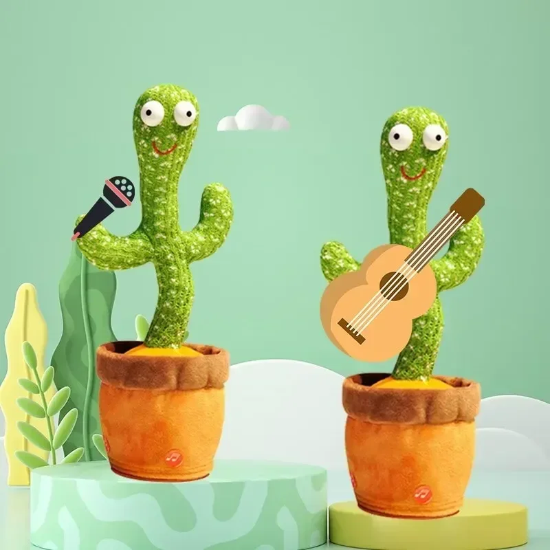 Intelligent Interactief Leren Cactusmuziekspeelgoed Brengt Leuke Liedjes En Dansen, Kindereducatie Stemspeelgoed Stemwisselaar