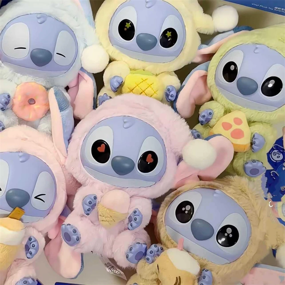 ใหม่ Miniso Disney Stitch Eat, Sleep Series ไวนิลกล่องตาบอดจี้ตุ๊กตาน่ารัก Mystery Box ของเล่นตุ๊กตา Plush วันหยุดของขวัญ