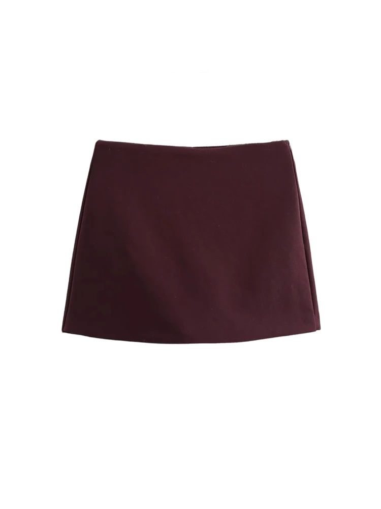 Hohe Taille Solide Skort für Frauen Mode Seite Zipper Weibliche Shorts Röcke Mujer