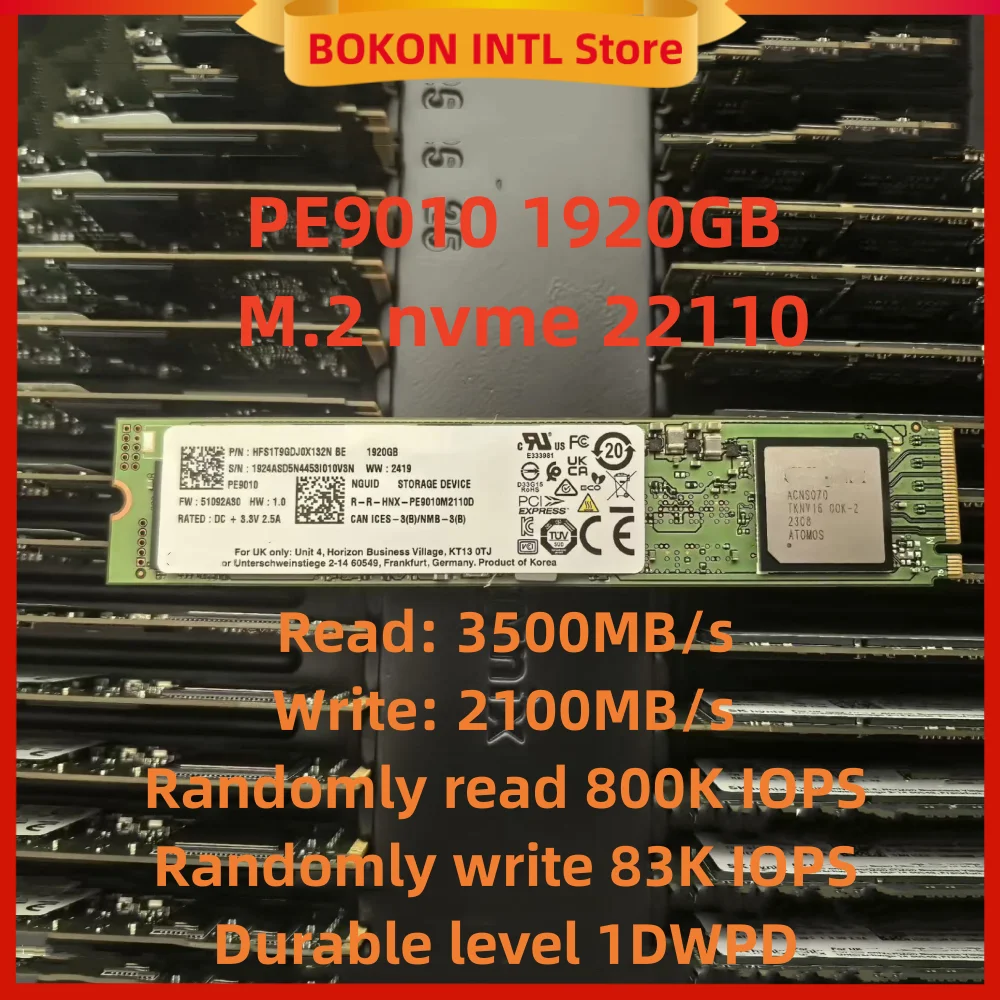 2024 nuovo PE9010 1920GB M.2 nvme 22110 1.92TB in magazzino Per SK Hynix server di grado aziendale unità a stato solido SSD