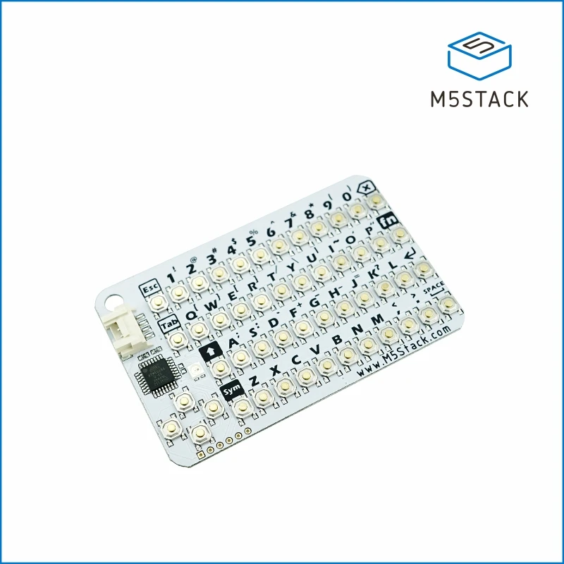 M5Stack Oficial CardKB v1.1 Mini Unidad de teclado QWERTY de 50 teclas con MCU ATMega8A, I2C, LED RGB, programable para UIFlow (MEGA8A)