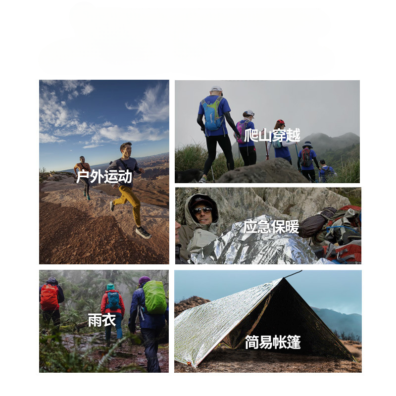 Cobertor térmico de emergência ao ar livre, resgate de sobrevivência, folha de primeiros socorros, hipotermia, windproof, multiuso para explorar acampar