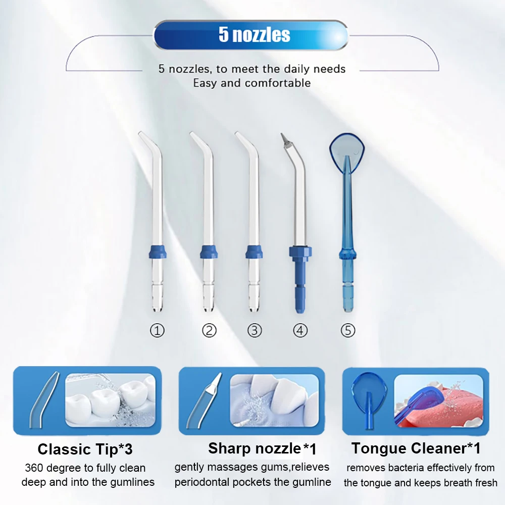 Irrigador oral dental água flosser para dentes de alta pressão elétrica irrigador dental água flosser boca máquina lavar roupa 800ml