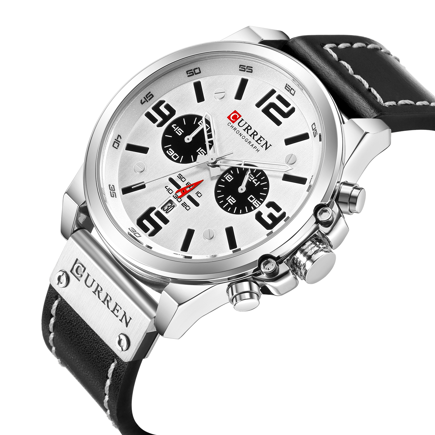 Curren-reloj ejecutivo de cuarzo para hombre, cronógrafo de cuero, resistente al agua, con seis agujas y fecha, informal, de lujo, a la moda, 8314