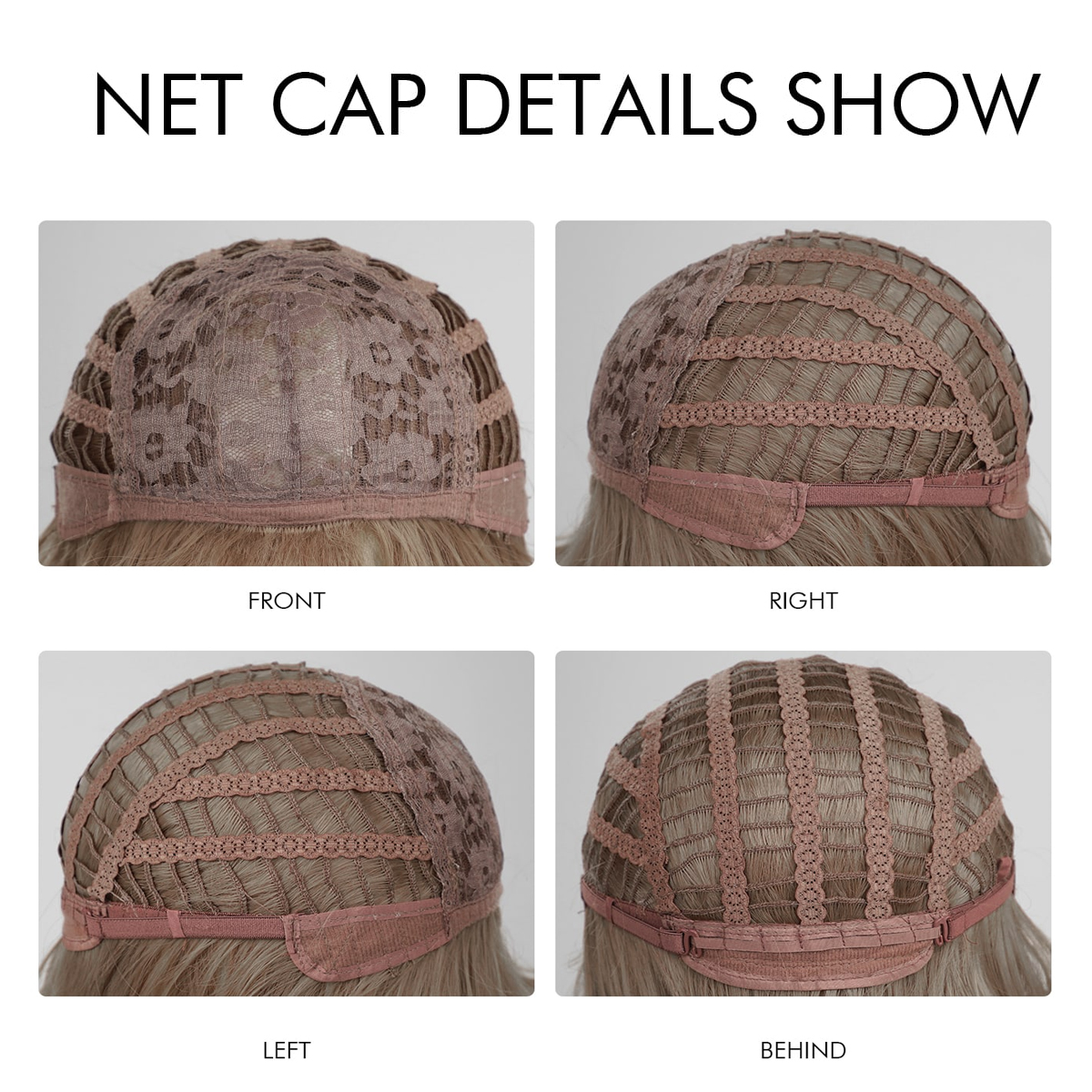 Preciosa peluca ondulada larga y rizada gris de lino y madera verde - Reemplazo de cabello sintético para mujeres