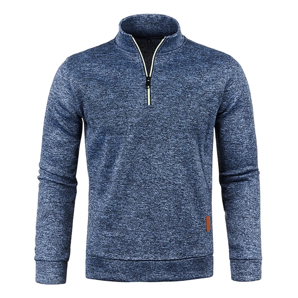 Herren Stehkragen Pullover Reißverschluss Twist Strickpullover Herren Dickere Sweatshirts Herbst Einfarbige Rollkragenpullover