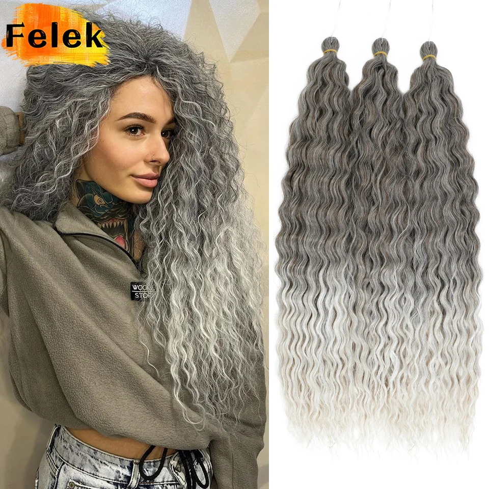 Ariel Curl Flechten Haarverlängerung 22 30 Zoll Wasserwelle Twist Häkelhaar Synthetische Häkelzöpfe Ombre Grün Rosa Afro Locken