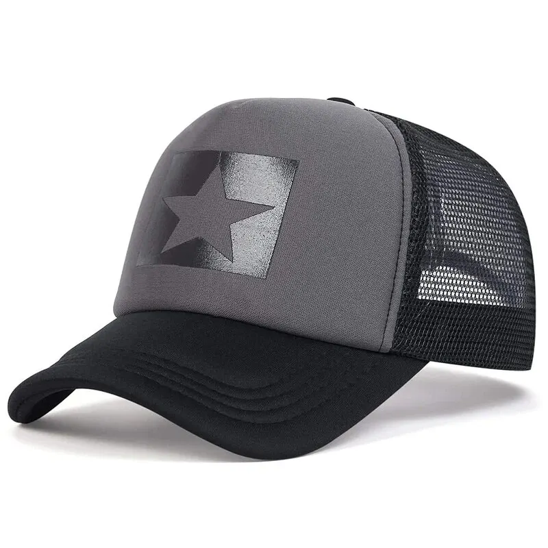 Five-Pointed Star Printed Baseball Net Caps Spring and Summer Outdoor Adjustable Casual Hats Sunscreen Hatcreen Hat