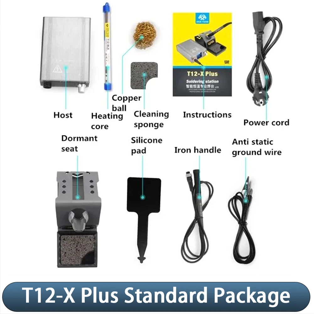Estação de solda original oss t12, 75w, display digital, temperatura constante com pontas t12 para ferramentas de reparo de soldagem de precisão diy