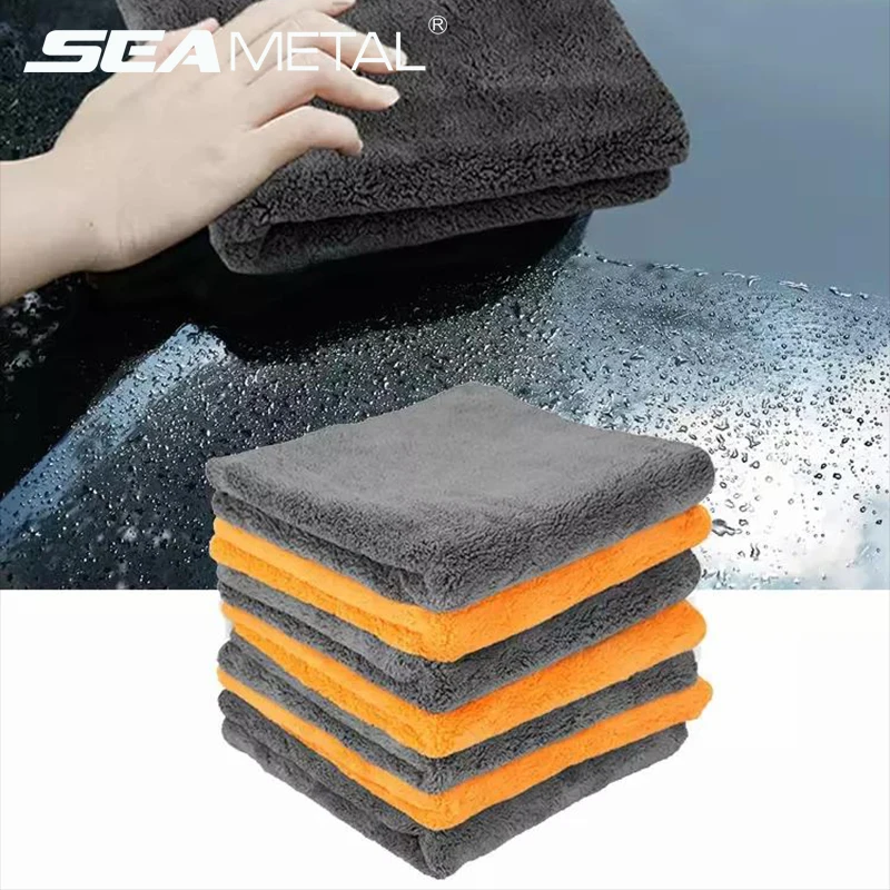 SEAMETAL 600GSM paño de limpieza grueso para coche limpieza profesional toalla de microfibra trapo para lavado de coches 40x40cm 1/2/6/9 paquetes
