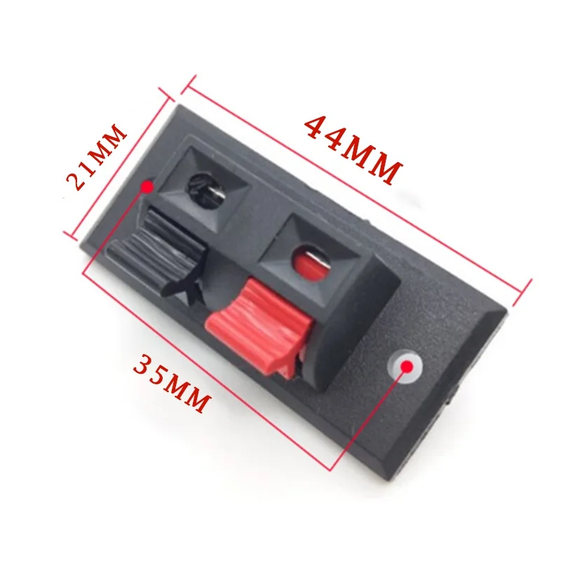 5 pz 2 posizioni connettore terminale push in jack carico a molla 2 vie 2 pin molla push rilascio terminali per altoparlanti audio domestici