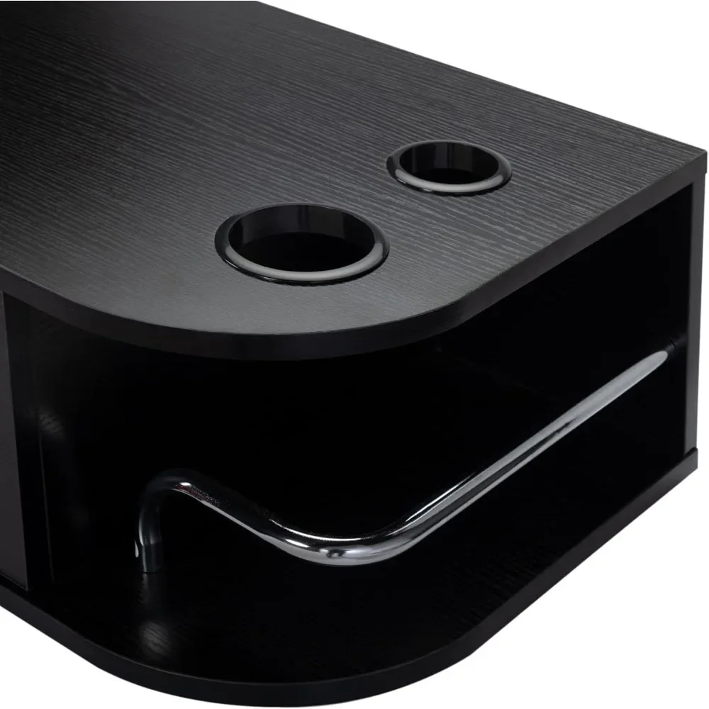 Modern Styling Station with 2 Drawers and 5 Tool Holders, Beauty Spa Barber Salon Equipment Set