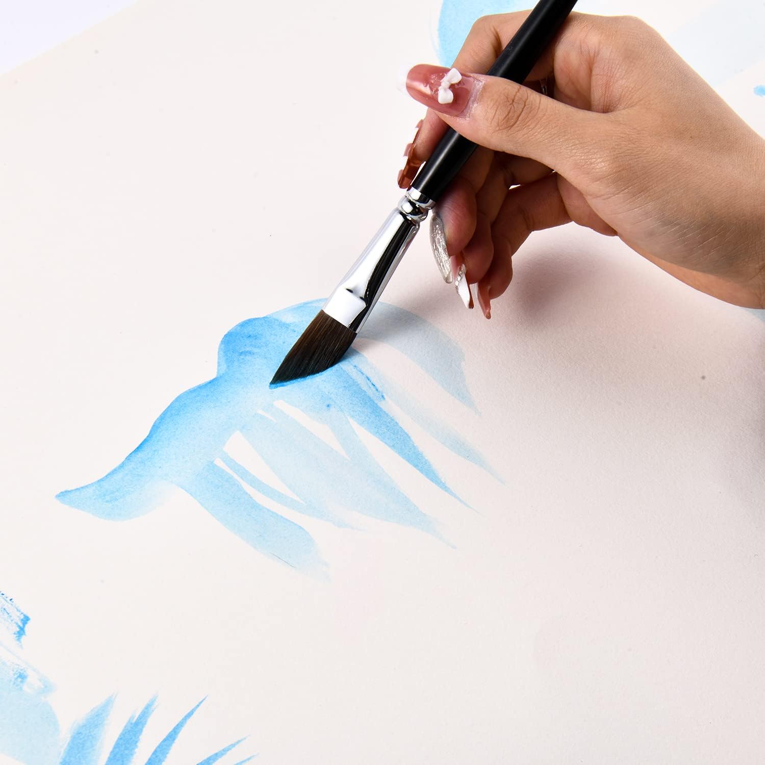 Sable Watercolur Paint Brushes-Kolinsky Water Colour Artist Paint Brush 6PCS Paintbrushes with Point Round Cat's Tongue Dagger