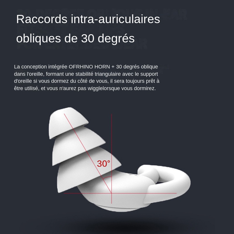 Bouchons d'Oreille Insonorisés en Silicone Blanc à Trois Couches, Étanches, pour la Natation, Réduction du Bruit du Sommeil