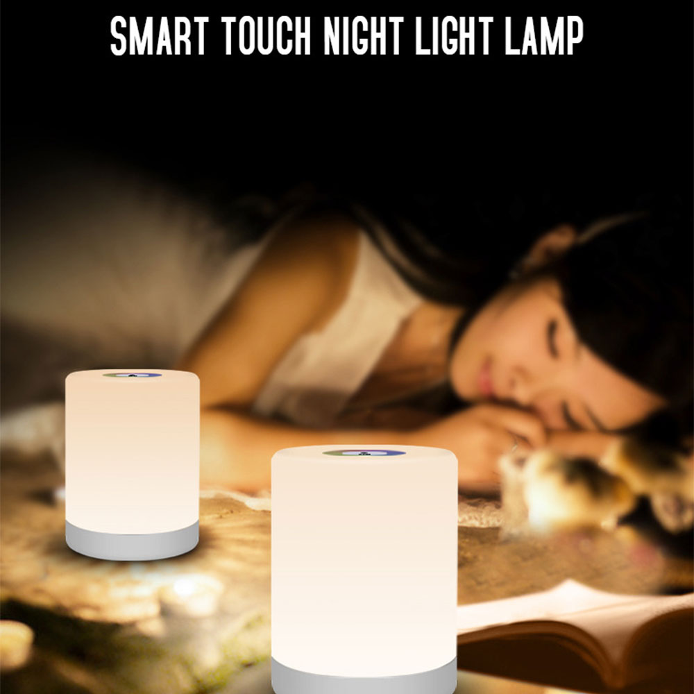 Smart LED Touch Sensor Nachtlicht Wiederaufladbare Tischlampe RGB Dimmbare Nachttischlampe Außenkappen Laterne Atmosphäre Licht