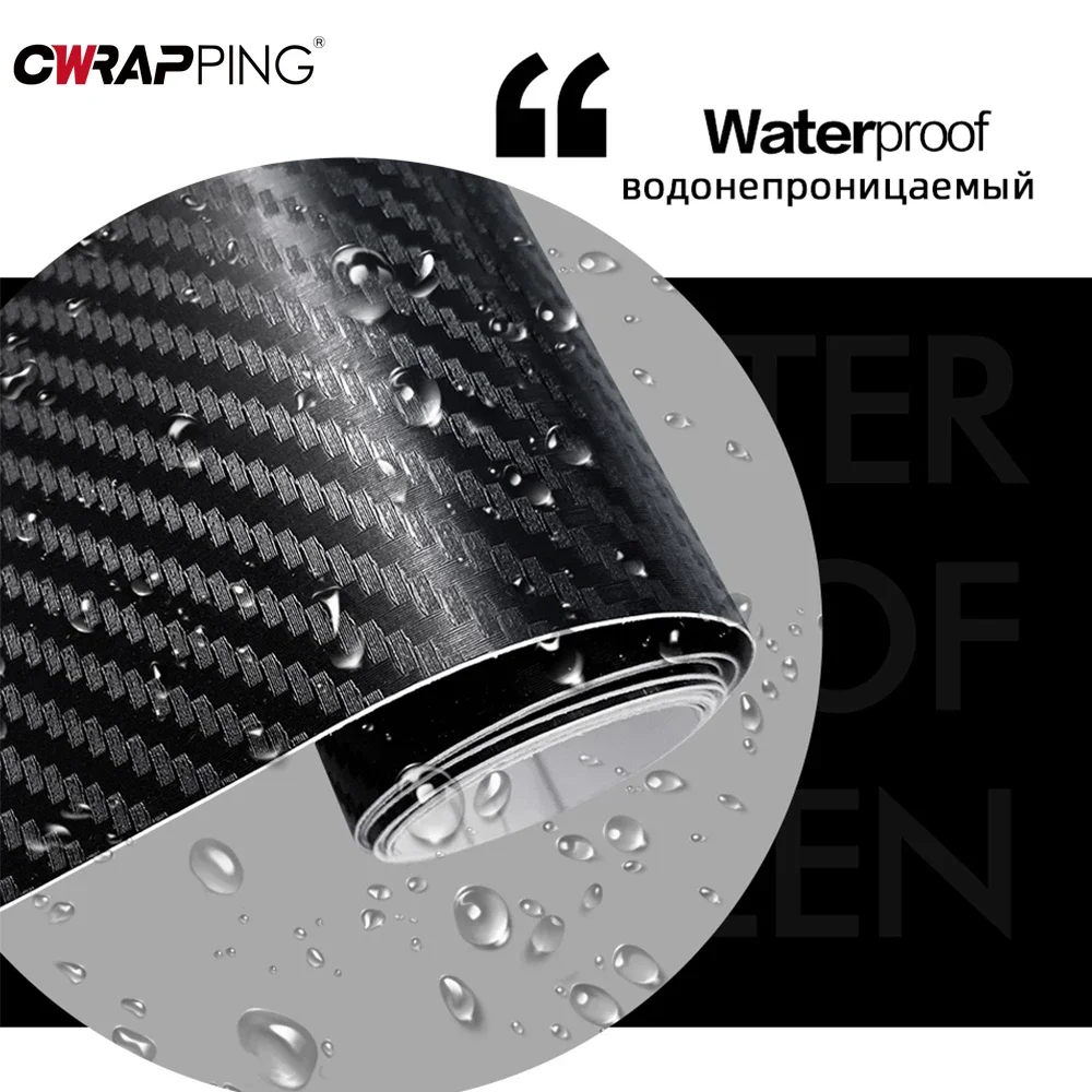 Pegatina de fibra de carbono 3D para coche, Protector lateral para alféizar de puerta, antiarañazos, impermeable, accesorios