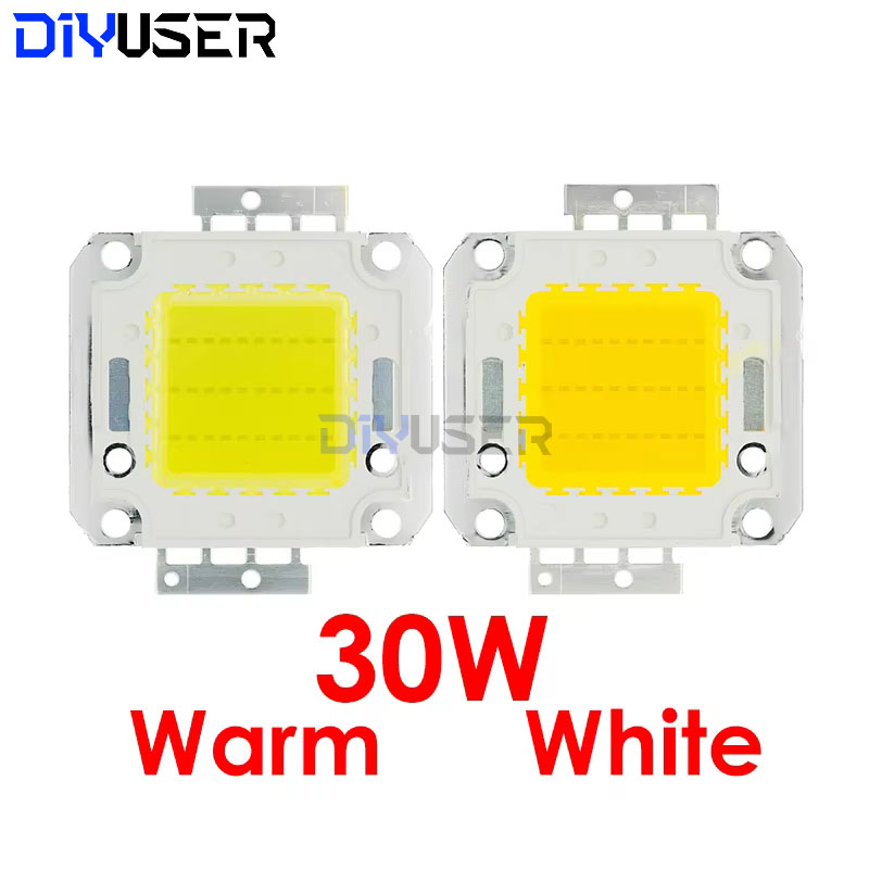 DIYUSER 10W 20W 30W 50W 100W White/Warm white LED CHIP Integrated High Power Lamp Beads 24*44mil 32V-34V 3200K-6500K 600-3000MA