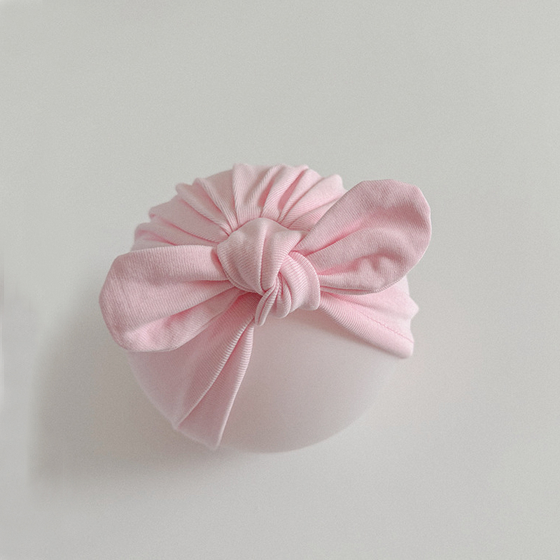Gorro turbante de algodón puro para bebé, Bandana elástica para recién nacido, diadema, gorro con lazo grande, sombrero indio infantil, accesorios para el cabello para niños