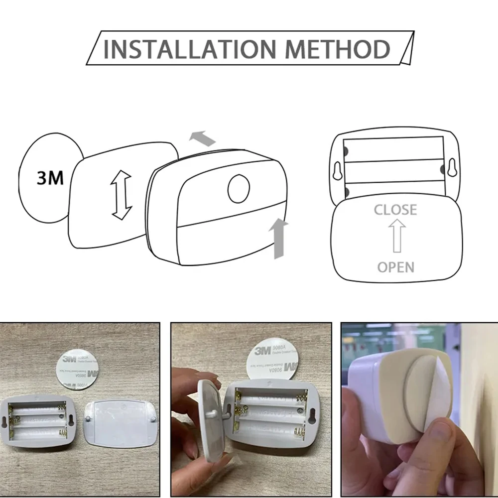 Luz LED nocturna para interiores con Sensor de movimiento, luces con pilas para pasillo, escalera, baño, armario y dormitorio