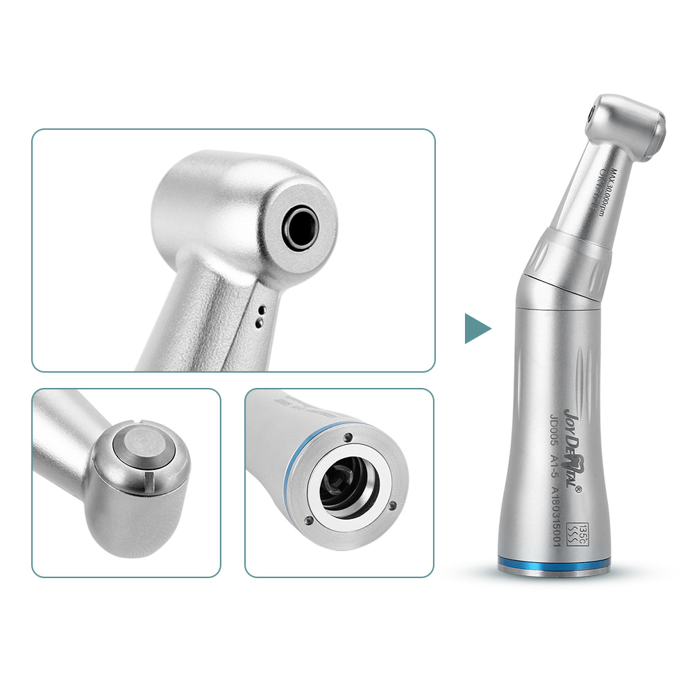 Pieza de mano Dental de baja velocidad, botón de presión, contraángulo 1:1, Motor de aire tipo E de 4 agujeros con sistema de refrigeración por agua interna