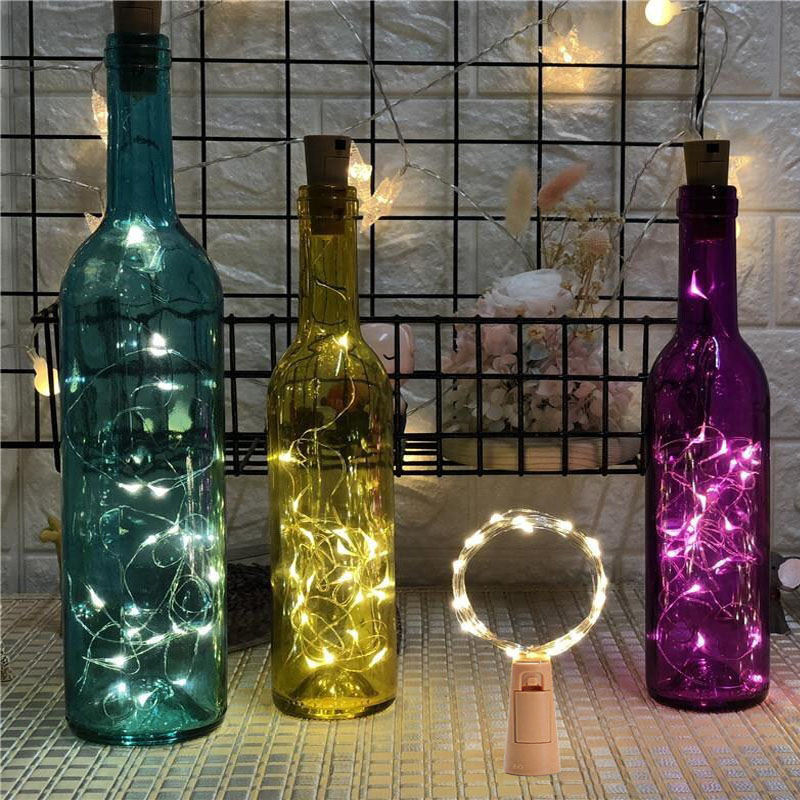 코르크 LED 문자열 조명과 6pcs 와인 병 빛 배터리 전원 요정 조명 갈 랜드 크리스마스 파티 웨딩 바 장식