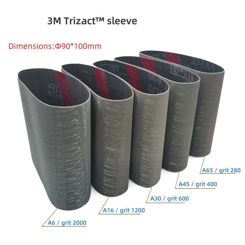 5PCS 100*283MM 237AA 3M Trizact Sleeves Sanding Belt For Metal Abrasive Band Grinder Sleeves In Connection With Expansion Roller