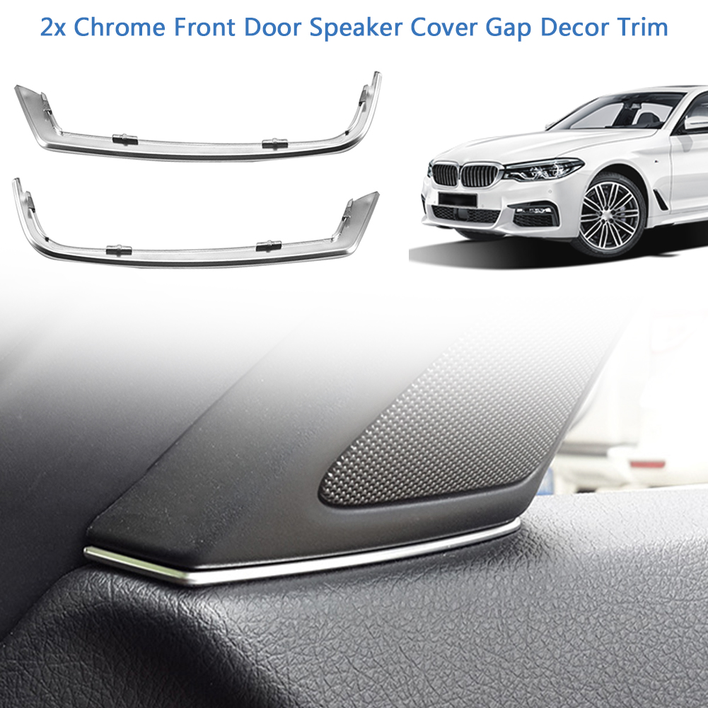5-1 Paar Voordeur Speaker Cover Decor Trim voor BMW 5 Serie F10 2011-2013 Zilver Voordeur speaker Covers Auto Accessoires