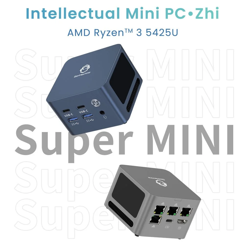 Мини-ПК Genmachine AMD Ryzen 3 5425U 4,1 ГГц 15 Вт Windows 11 Super Mini LPDDR4X 4266 МГц Настольный игровой компьютер «сделай сам» WiFi6E BT5.2